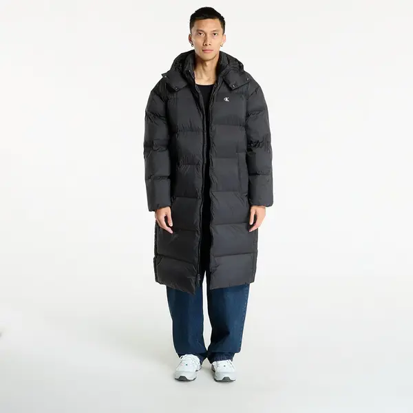 Calvin Klein Plašč Calvin Klein Jeans Ls Long Length Hooded Coat Black L