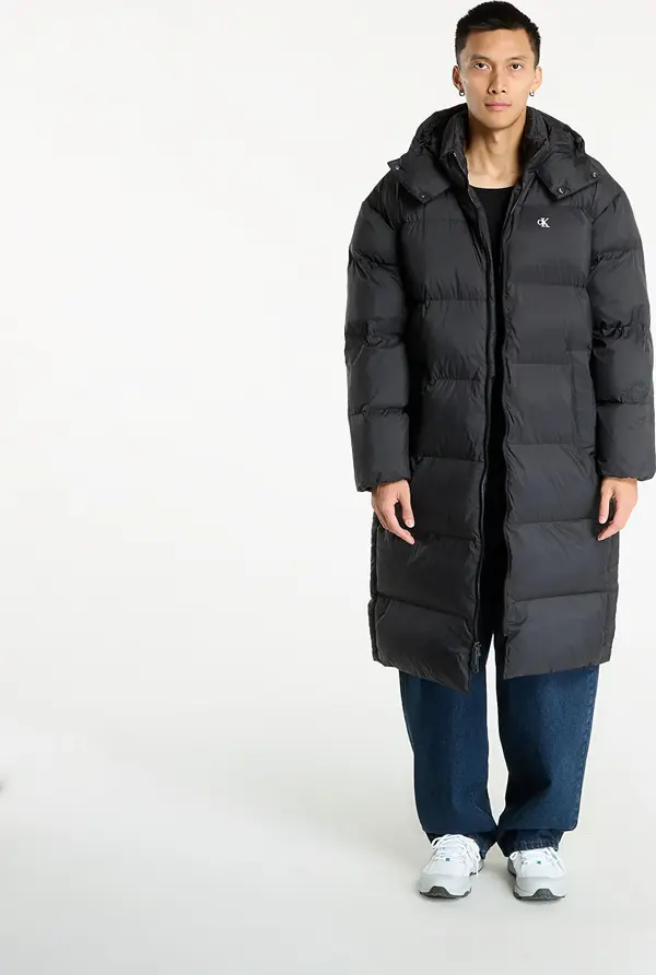 Calvin Klein Plašč Calvin Klein Jeans Ls Long Length Hooded Coat Black M