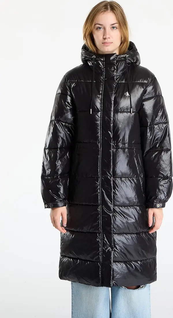 Calvin Klein Plašč Calvin Klein Jeans Shine Long Puffer Coat Black L