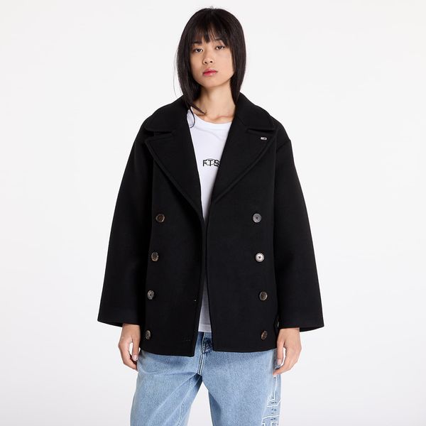 Tommy Hilfiger Plašč Tommy Jeans Wool Peacoat Black L