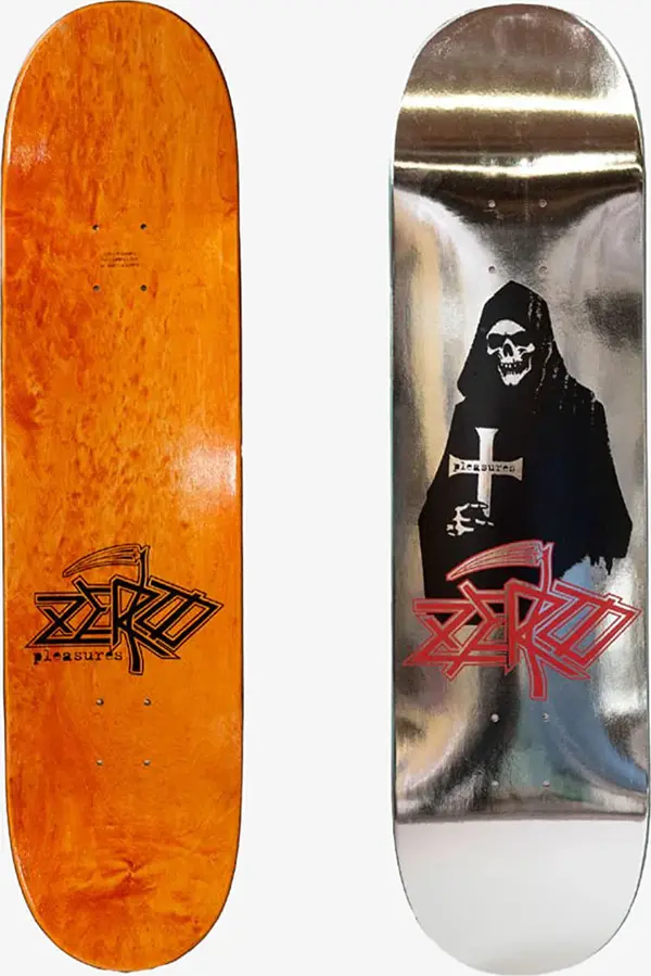 PLEASURES PLEASURES Reaper Skate Deck Silver Universal