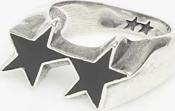 TwoJeys Prstan TwoJeys Icon Black Enameled Single Ring Silver 54 mm