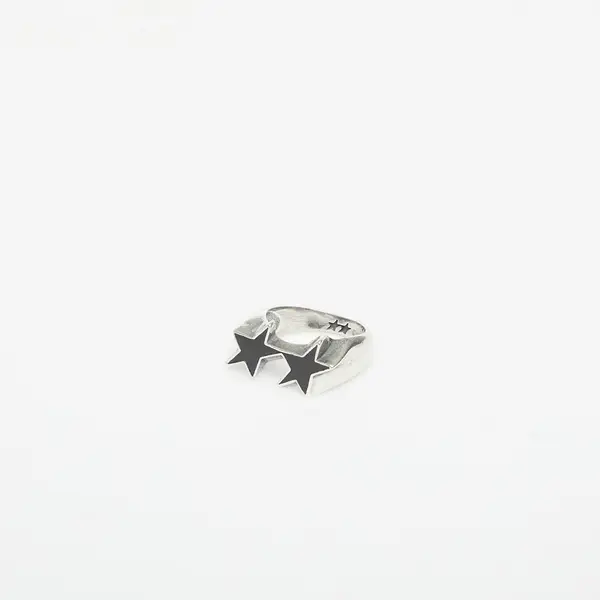 TwoJeys Prstan TwoJeys Icon Black Enameled Single Ring Silver 56 mm