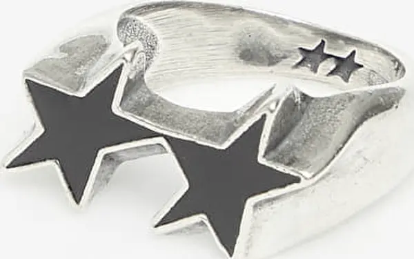 TwoJeys Prstan TwoJeys Icon Black Enameled Single Ring Silver 58 mm