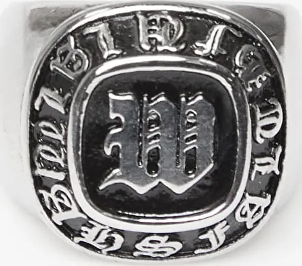 Wasted Paris Prstan Wasted Paris U Champion Signet Ring Silver/ Black 9