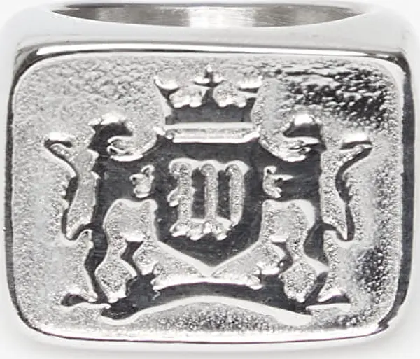 Wasted Paris Prstan Wasted Paris U Crest Signet Ring Silver 7