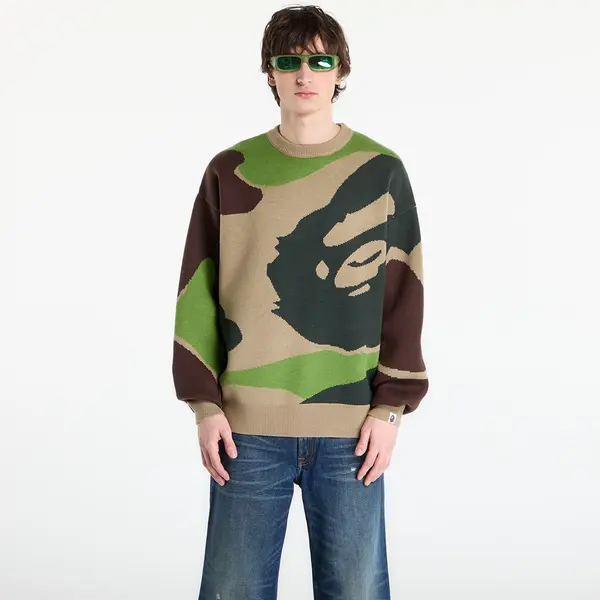 A BATHING APE Pulover A BATHING APE Mega Abc Camo Knit Crewneck Sweatshirt M Green XXL