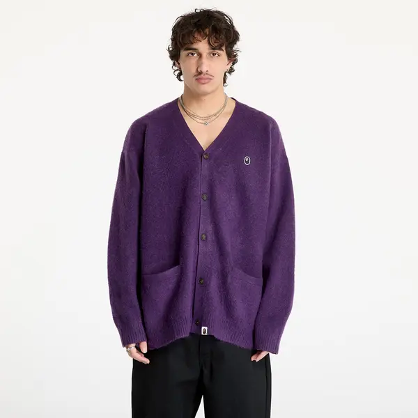 A BATHING APE Pulover A BATHING APE One Point Hairly Yarn Cardigan M Purple XL