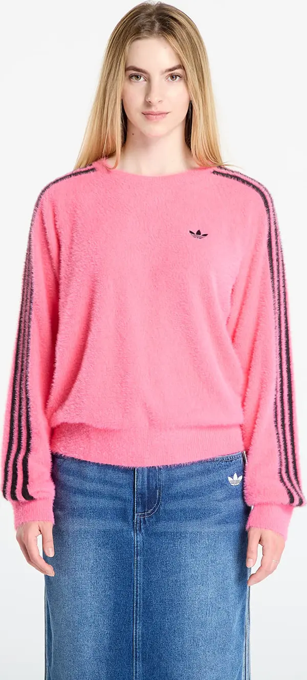 adidas Originals Pulover adidas Adicolor Holiday Knit Sweatshirt Lucid Pink S