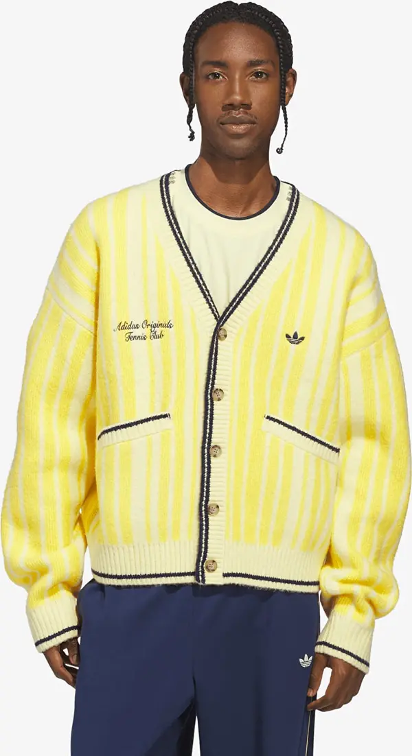 adidas Originals Pulover adidas Cheviot Knit Cardigan UNISEX Almost Yellow XL