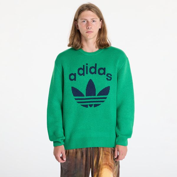 adidas Originals Pulover adidas Knit Crewneck Green/ Night Indigo L