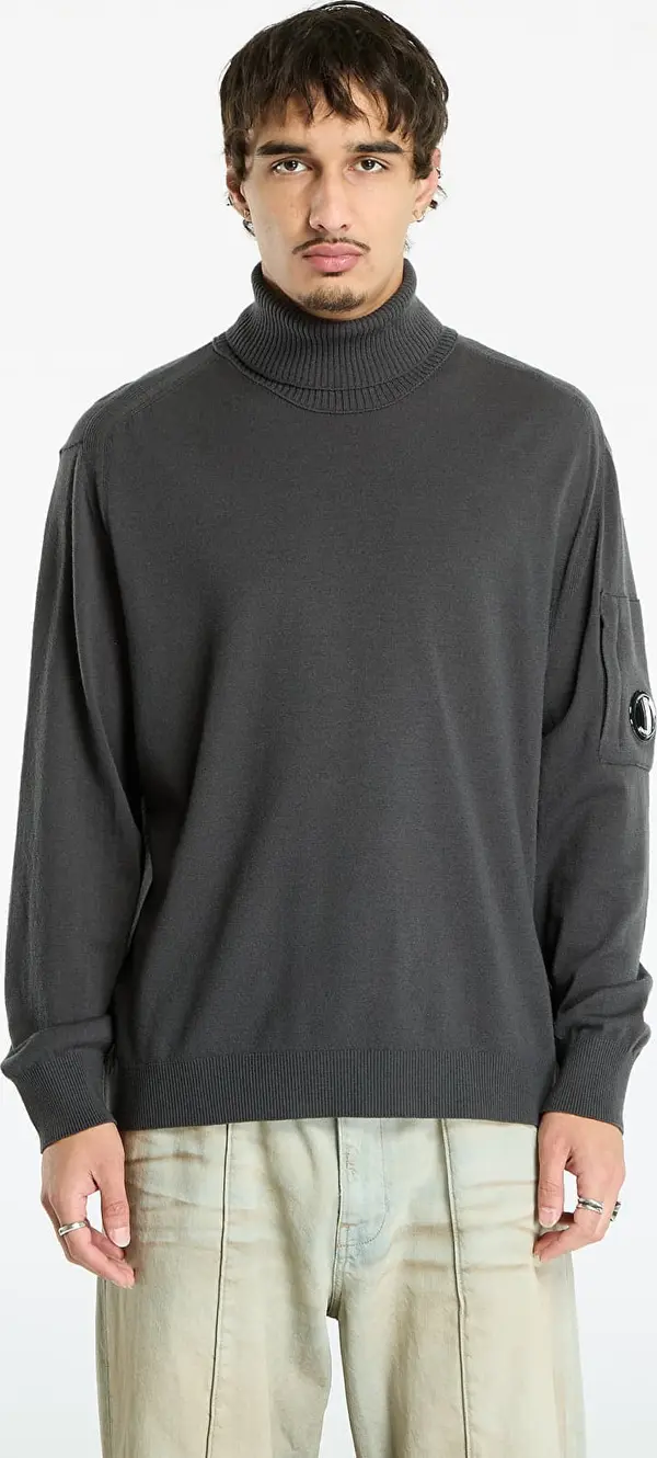 C.P. Company Pulover C.P. Company Extrafine Merino Wool Turtleneck Sweater Dark Shadow Grey XXL