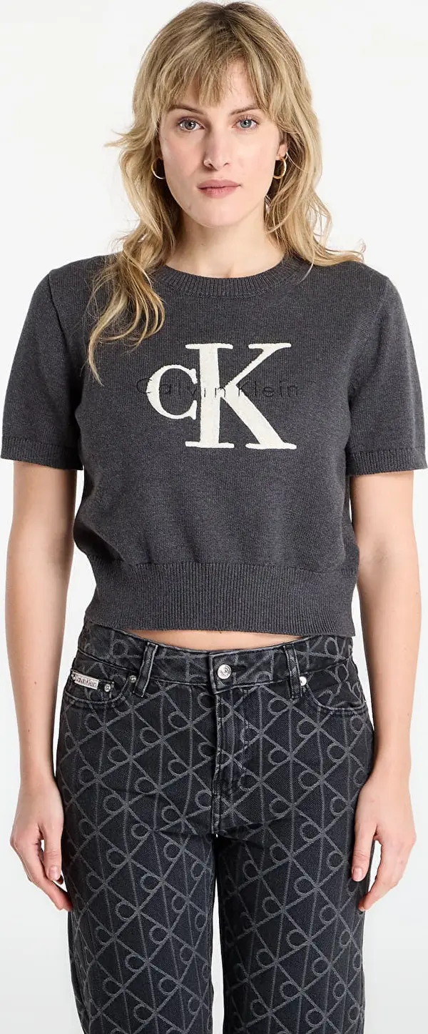 Calvin Klein Pulover Calvin Klein Jeans Chunky Cotton Graphic Sweater Grey XXS