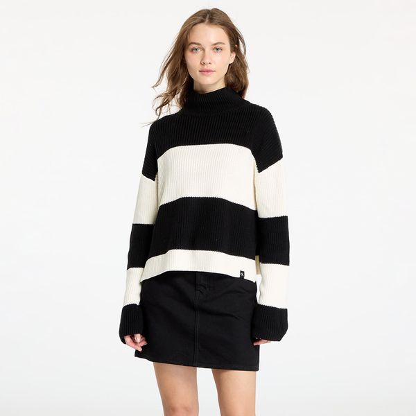 Calvin Klein Pulover Calvin Klein Jeans Chunky Loose High Neck Sweater Ivory/ Black Stripe L