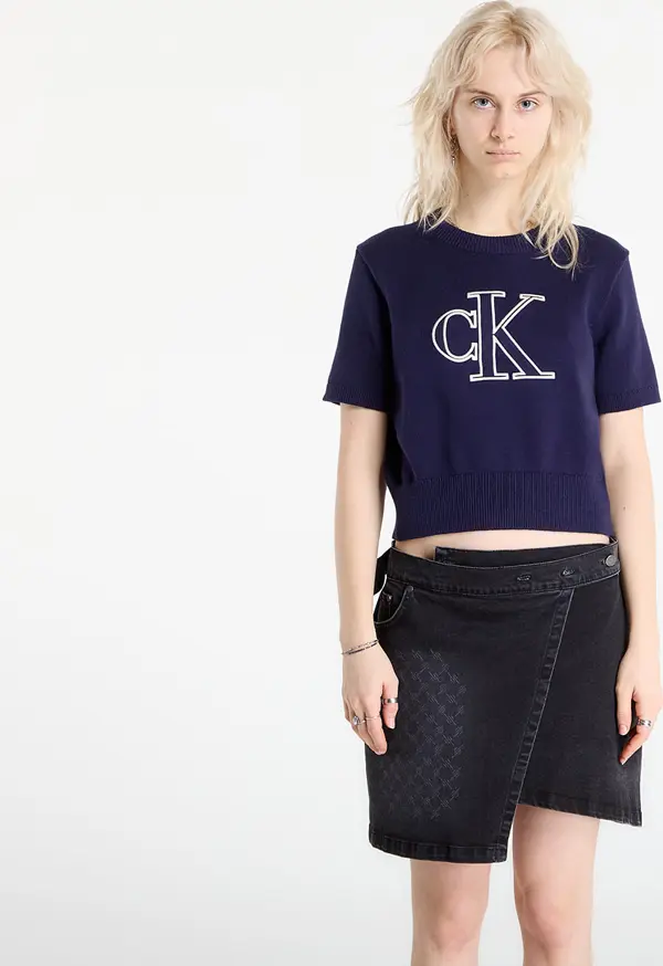 Calvin Klein Pulover Calvin Klein Jeans Logo Ss Top Sweater Purple L