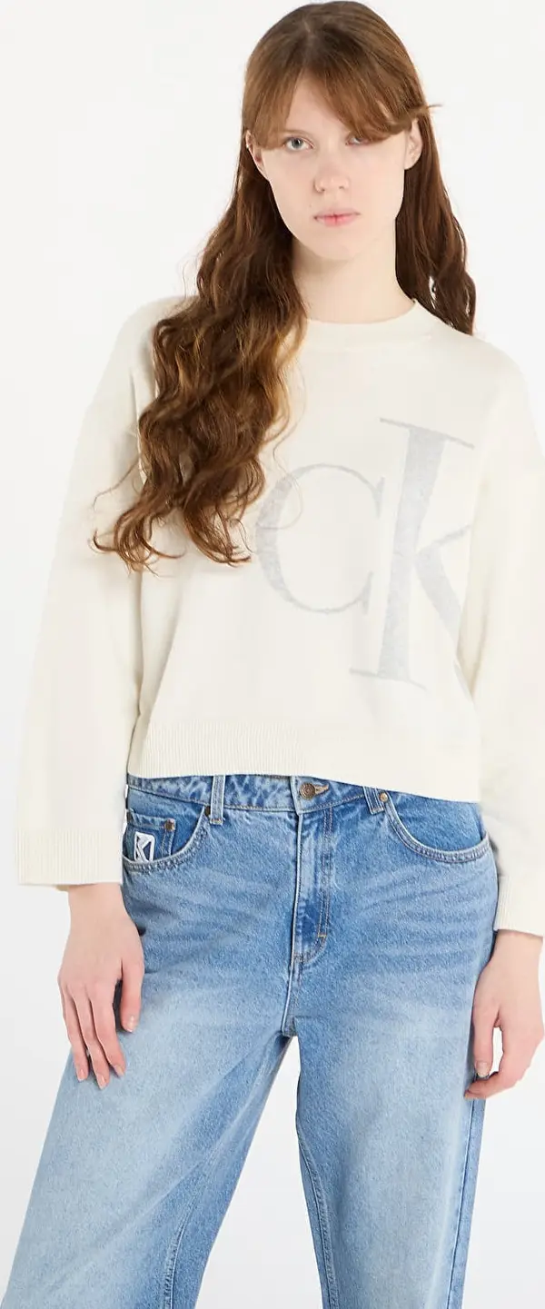Calvin Klein Pulover Calvin Klein Jeans Long Sleeve Smooth Sweater White XXS