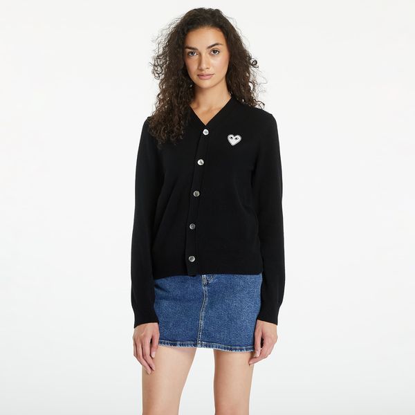 Comme des Garçons PLAY Pulover Comme des Garçons PLAY V-Neck Emblem Knit Cardigan UNISEX Black S