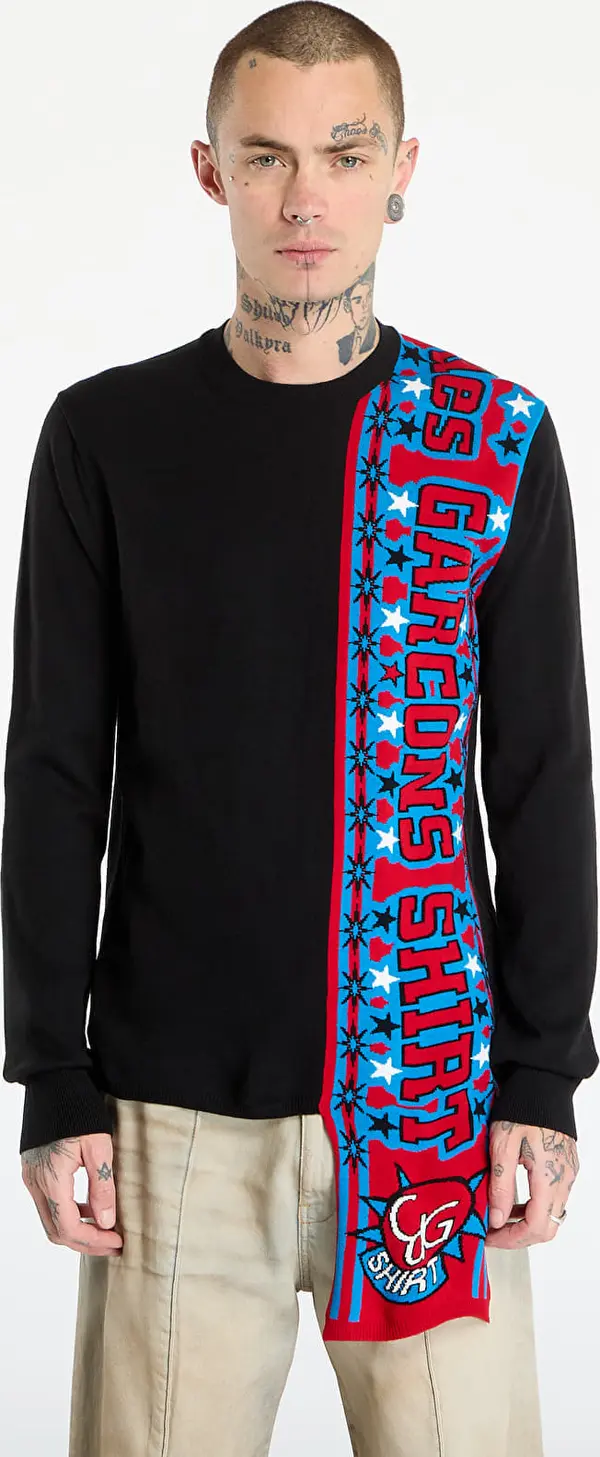 Comme des Garçons SHIRT Pulover Comme des Garçons SHIRT Soccer Scarf Knitted Sweater Black L