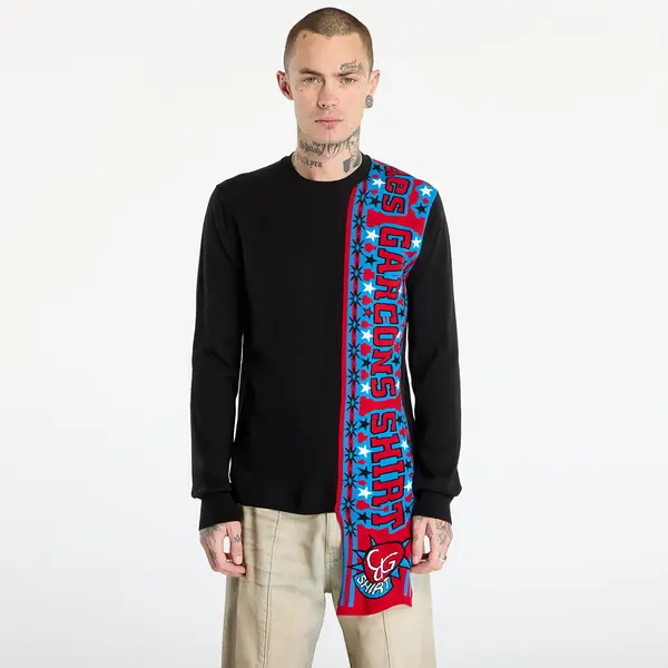 Comme des Garçons SHIRT Pulover Comme des Garçons SHIRT Soccer Scarf Knitted Sweater Black L