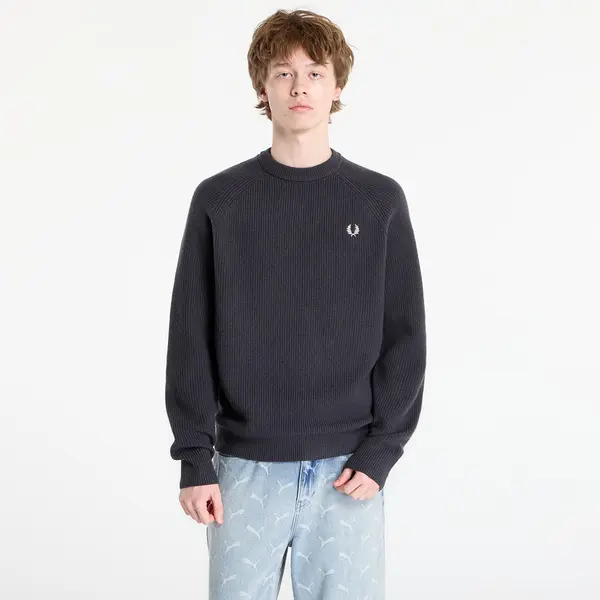FRED PERRY Pulover FRED PERRY Lambswool Raglan Jumper Anchor Grey XL