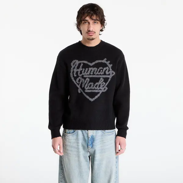 HUMAN MADE Pulover HUMAN MADE Heart Knit Sweater UNISEX Black M