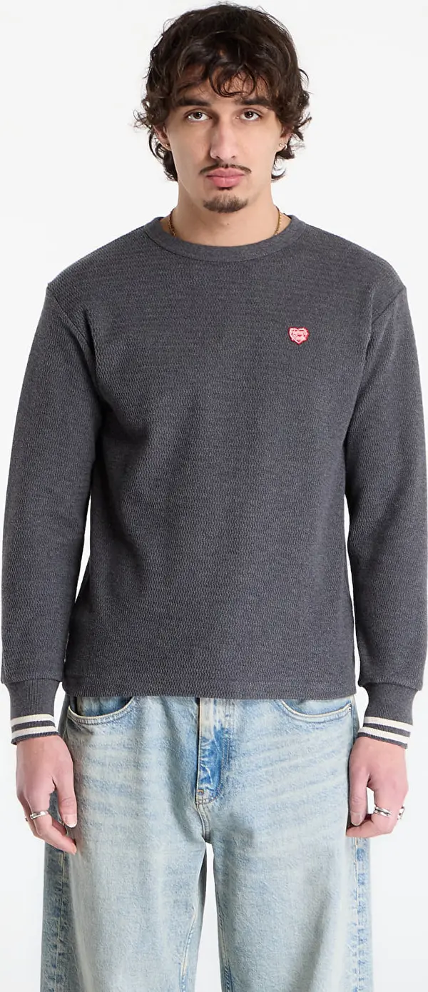 HUMAN MADE Pulover HUMAN MADE Thermal L/S T-Shirt UNISEX Charcoal XL