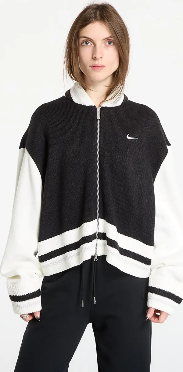 Nike Pulover Nike Sportswear Women's Cardigan Black/ Sail/ Vast Grey/ Sail XS