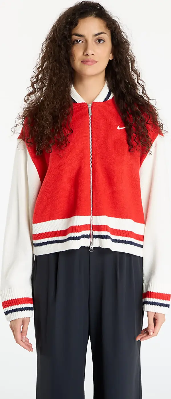 Nike Pulover Nike Sportswear Women's Cardigan University Red/ Sail/ Midnight Navy/ Sail M