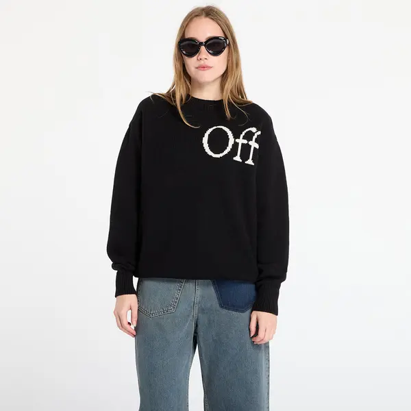 Off-White Pulover Off-White Bookish Shared Knit Crewneck Black/ White XS