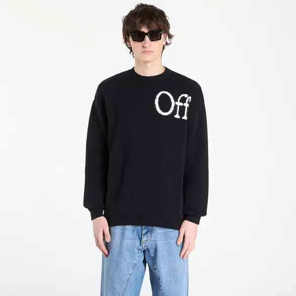 Off-White Pulover Off-White Cot Ow Shared Logo Knit Crew Black S