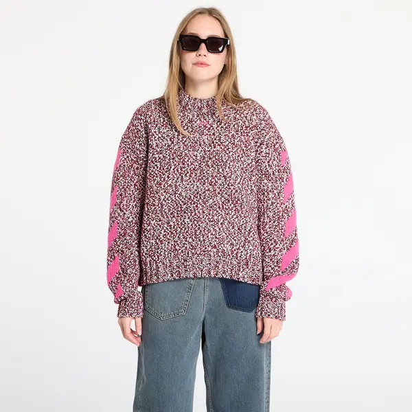 Off-White Pulover Off-White Mouline Arrow Knit Crewneck Red Dahlia M