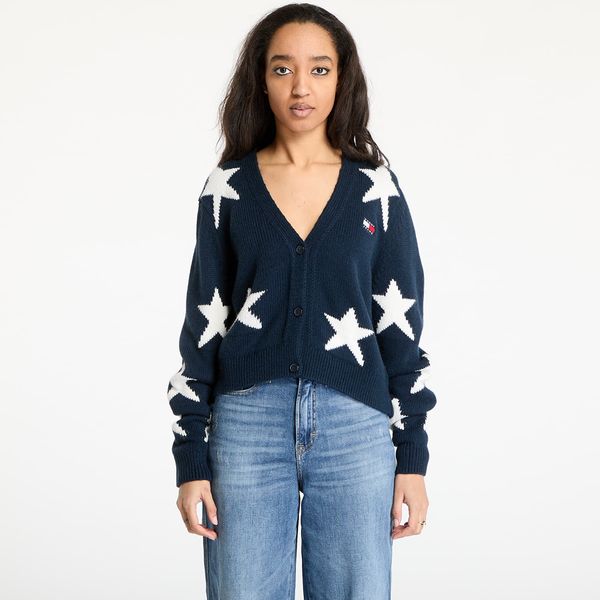 Tommy Hilfiger Pulover Tommy Jeans Star Cardigan Blue XS