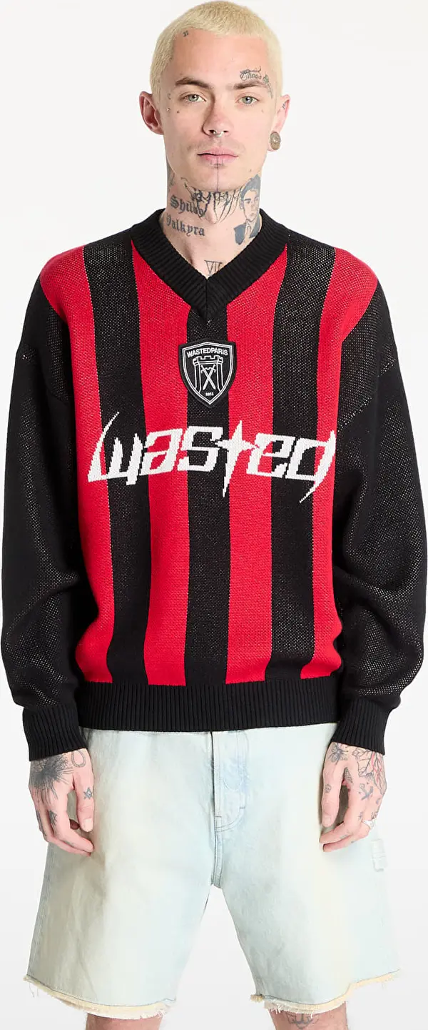 Wasted Paris Pulover Wasted Paris M Blade Sweater Black/ Fire Red M