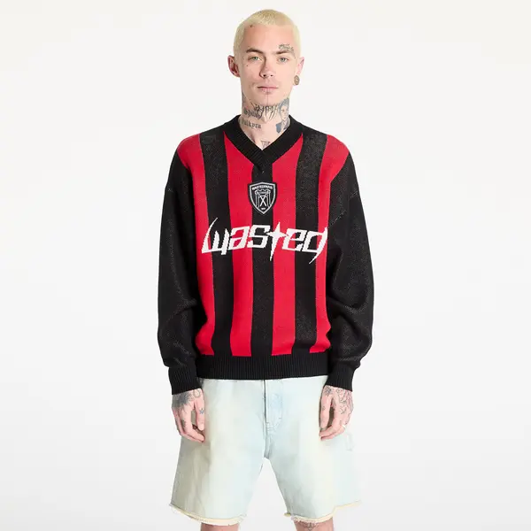 Wasted Paris Pulover Wasted Paris M Blade Sweater Black/ Fire Red M