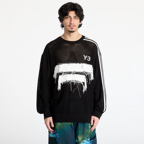 Y-3 Pulover Y-3 Graphic Knit Crew Sweatshirt UNISEX Black XL