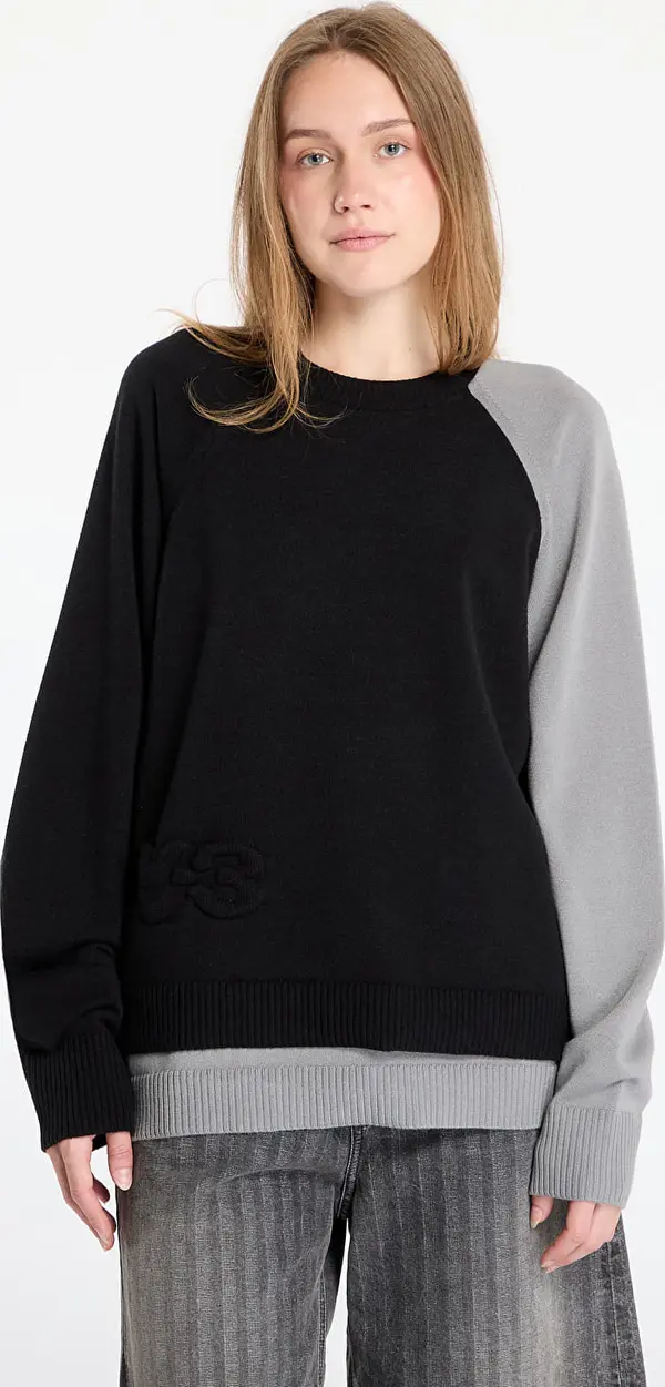 Y-3 Pulover Y-3 Logo Knit Crew Sweatshirt UNISEX Black L