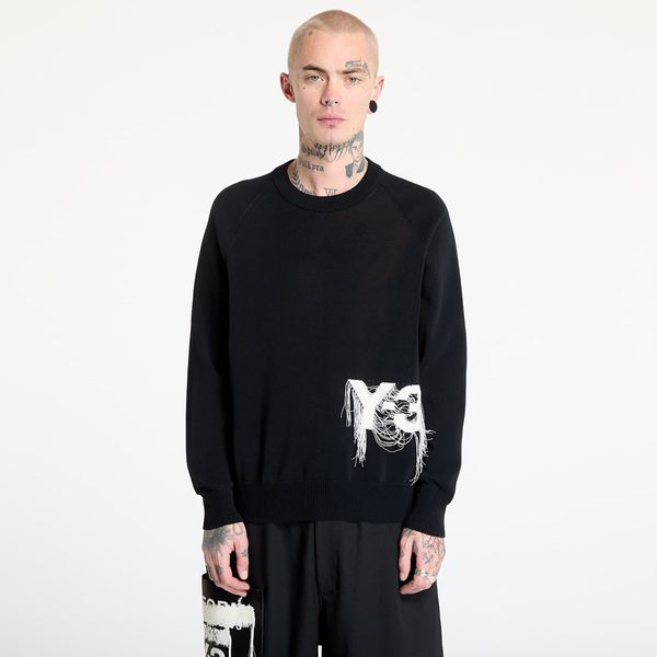 Y-3 Pulover Y-3 Logo Knit Crew Sweatshirt UNISEX Black M