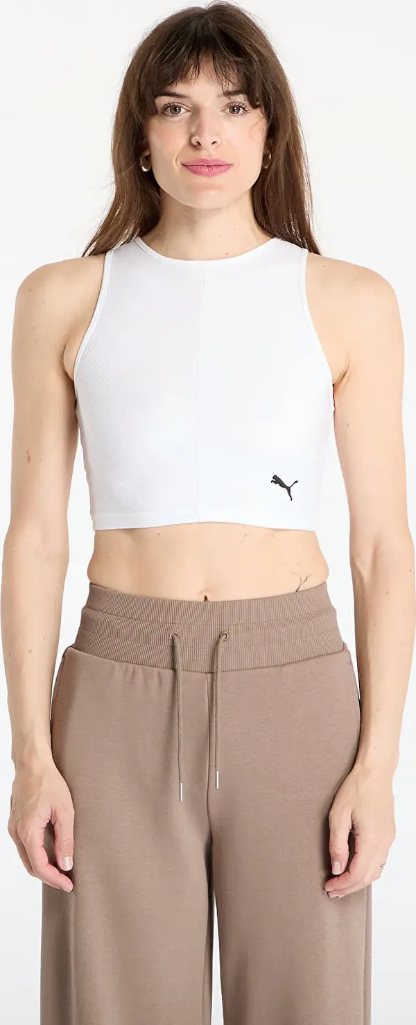 Puma Puma Wardrobe Essentials Ribbed Crop Top PUMA White L