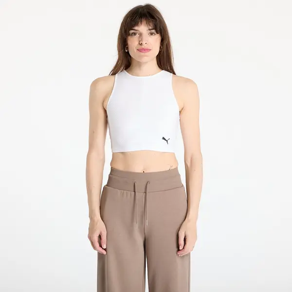 Puma Puma Wardrobe Essentials Ribbed Crop Top PUMA White XL