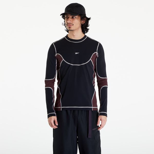 Reebok Reebok Ribbed Training Long Sleeve T-Shirt Bordeaux/ Black