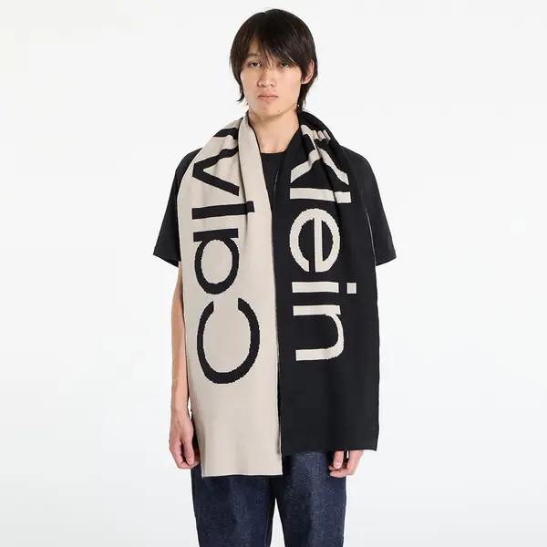 Calvin Klein Šali Calvin Klein Bold Logo 2-Tone Wool Scarf Black Universal