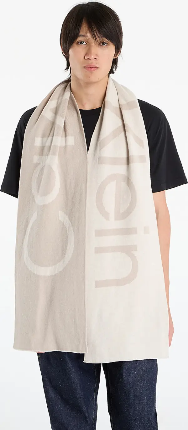 Calvin Klein Šali Calvin Klein Bold Logo 2-Tone Wool Scarf White Universal