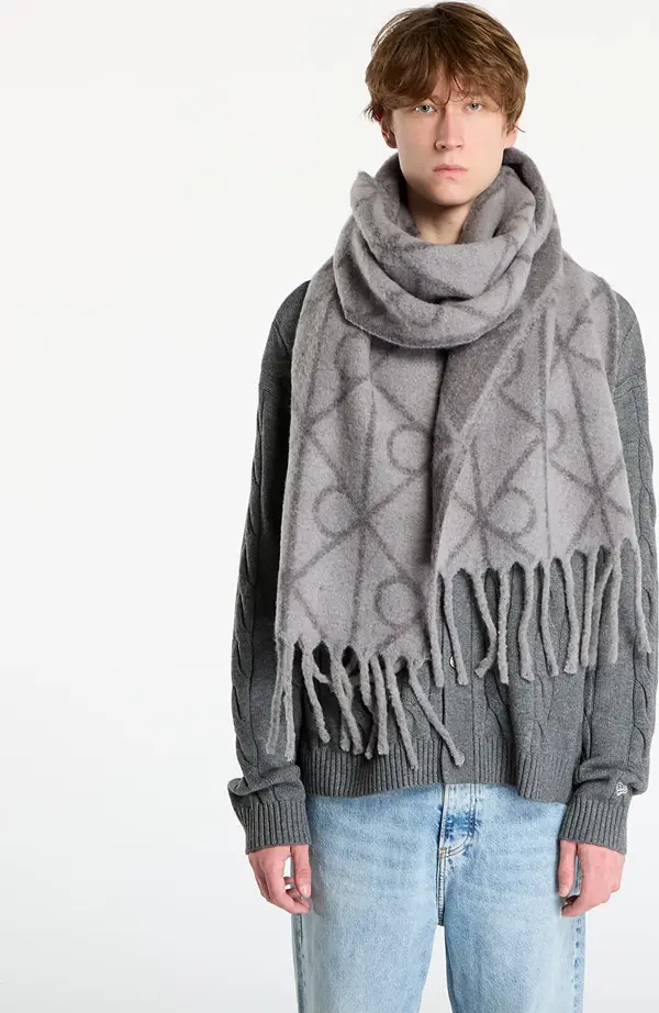 Calvin Klein Šali Calvin Klein Emblem Aop Brushed Scarf Grey Universal