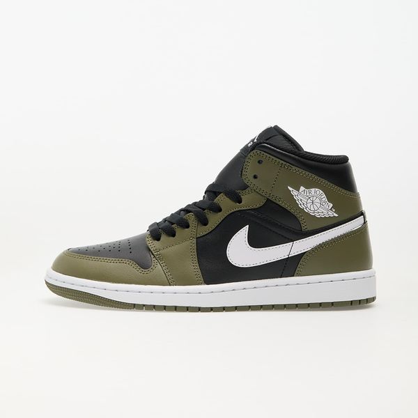 Jordan Sneakers Air Jordan 1 Mid Black/ White-Medium Olive-Sail EUR 40