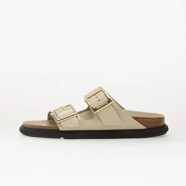 Birkenstock Sneakers Birkenstock Arizona Droplet Buckle Natural Leather Patent Women High-Shine Ecru EUR 38