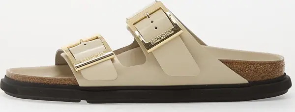 Birkenstock Sneakers Birkenstock Arizona Droplet Buckle Natural Leather Patent Women High-Shine Ecru EUR 39