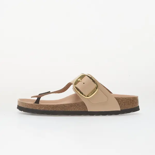 Birkenstock Sneakers Birkenstock Gizeh Big Buckle Natural Leather Patent Women High-Shine New Beige EUR 38