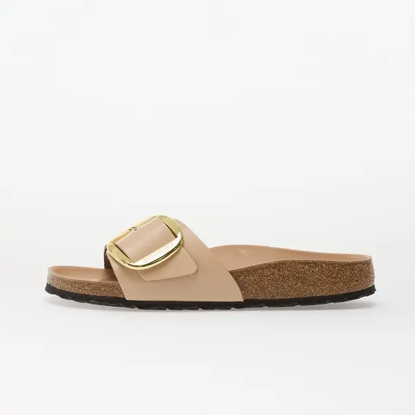 Birkenstock Sneakers Birkenstock Madrid Big Buckle Natural Leather Patent Women High-Shine New Beige EUR 36