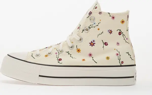 Converse Sneakers Converse Chuck Taylor All Star Lift Platform Embroidered Blooms Hi Egret/ Vintage White/ Black EUR 35