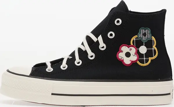 Converse Sneakers Converse Chuck Taylor All Star Lift Platform Floral Patchwork Hi Black/ White/ Sunny Angle EUR 40